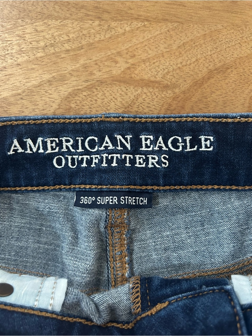 American Eagle Outfitters Dark High Rise Blue Rolled-Hem Denim Shorts - Picture 6 of 7